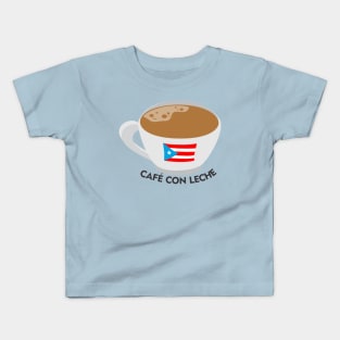 Boricua Cafe con Leche Puerto Rican Coffee Milk Latino Food Kids T-Shirt